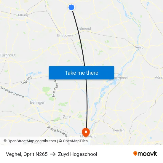 Veghel, Oprit N265 to Zuyd Hogeschool map
