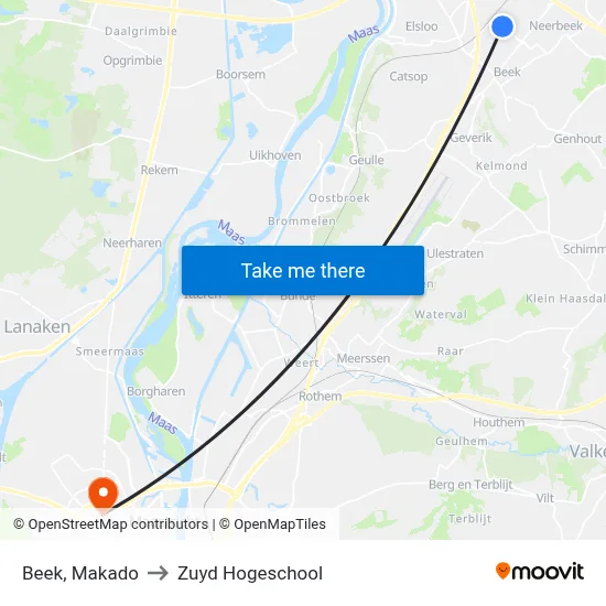 Beek, Makado to Zuyd Hogeschool map