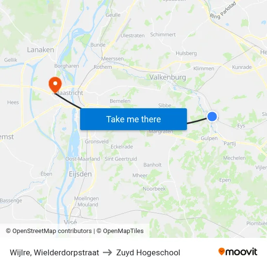 Wijlre, Wielderdorpstraat to Zuyd Hogeschool map