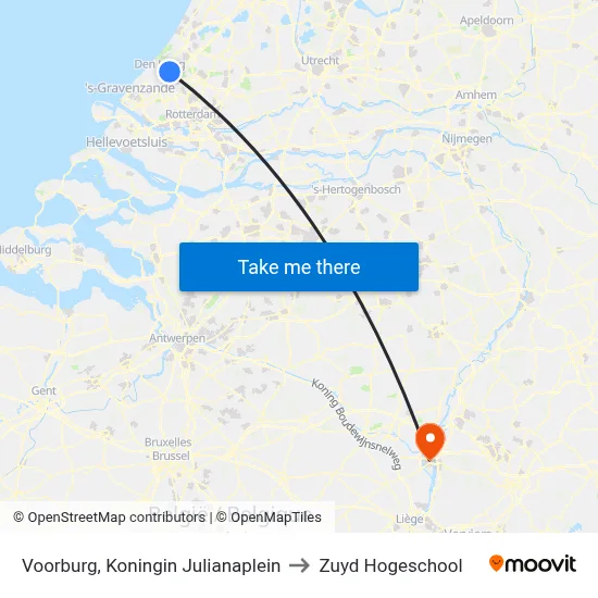 Voorburg, Koningin Julianaplein to Zuyd Hogeschool map