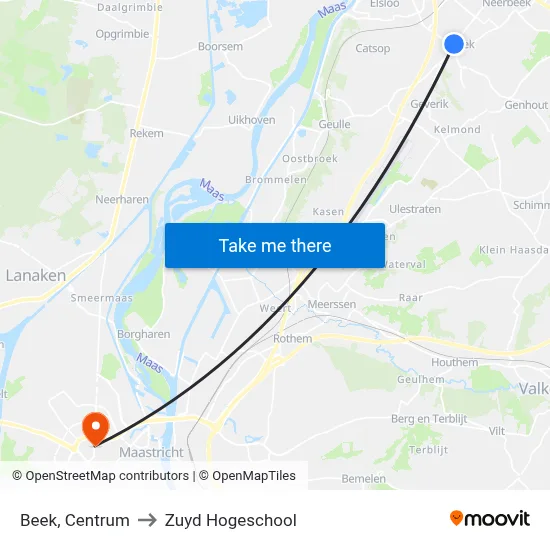 Beek, Centrum to Zuyd Hogeschool map