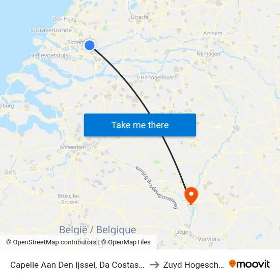 Capelle Aan Den Ijssel, Da Costasingel to Zuyd Hogeschool map