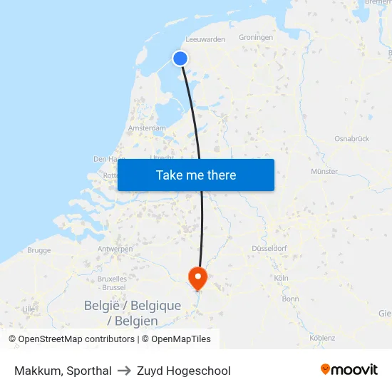 Makkum, Sporthal to Zuyd Hogeschool map