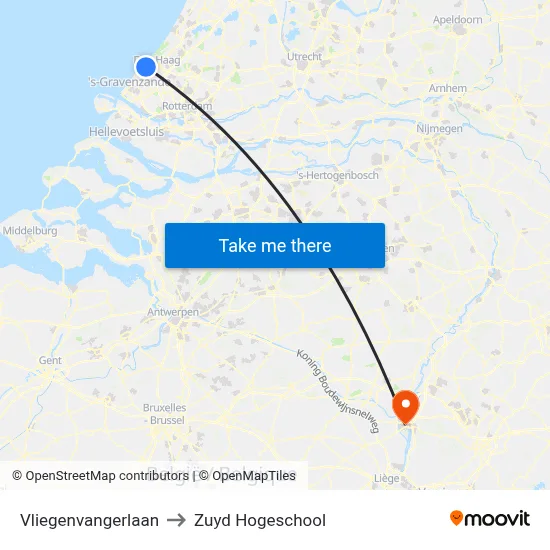 Vliegenvangerlaan to Zuyd Hogeschool map