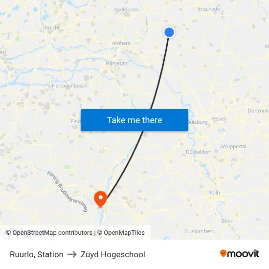 Ruurlo, Station to Zuyd Hogeschool map