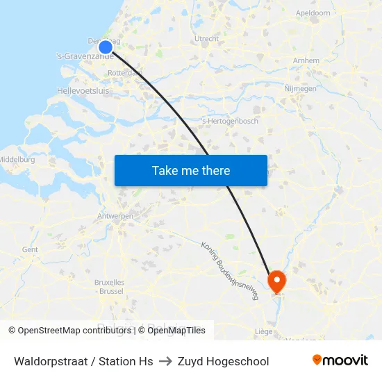 Waldorpstraat / Station Hs to Zuyd Hogeschool map