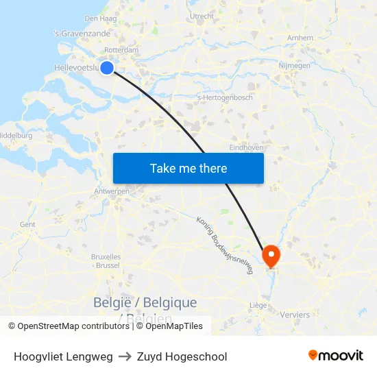 Hoogvliet Lengweg to Zuyd Hogeschool map