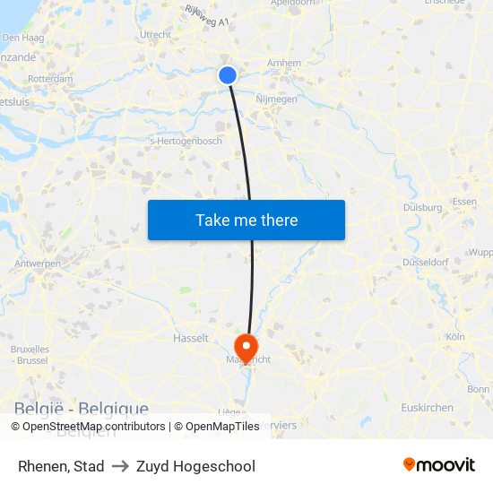 Rhenen, Stad to Zuyd Hogeschool map