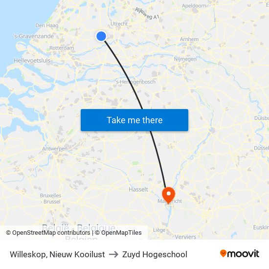 Willeskop, Nieuw Kooilust to Zuyd Hogeschool map