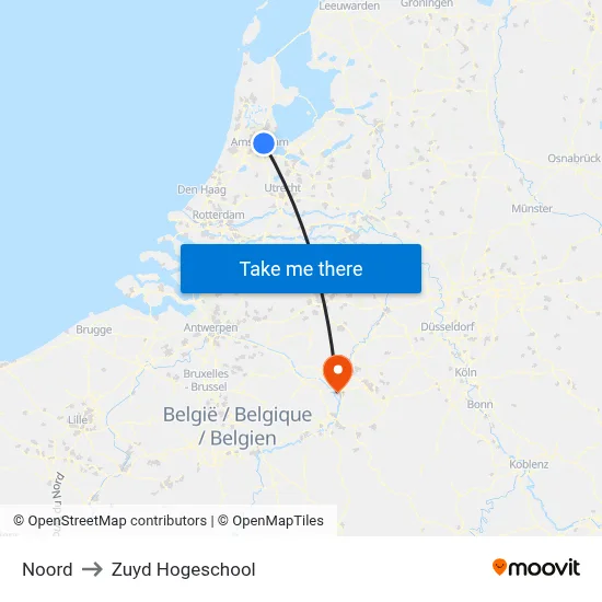 Noord to Zuyd Hogeschool map