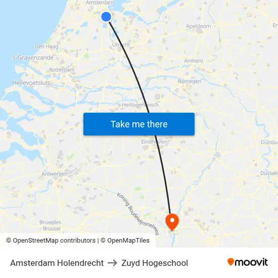 Amsterdam Holendrecht to Zuyd Hogeschool map