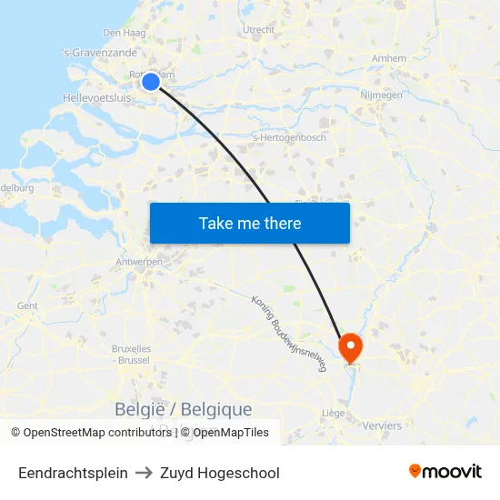 Eendrachtsplein to Zuyd Hogeschool map