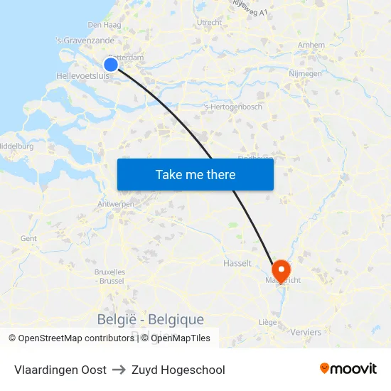 Vlaardingen Oost to Zuyd Hogeschool map