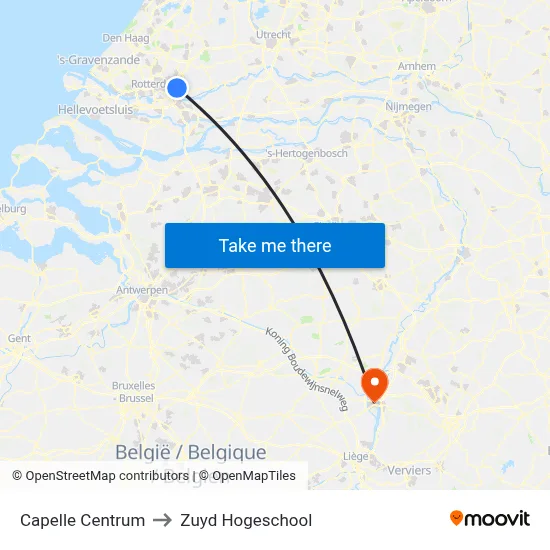 Capelle Centrum to Zuyd Hogeschool map