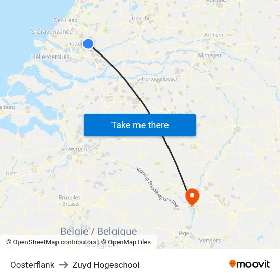Oosterflank to Zuyd Hogeschool map