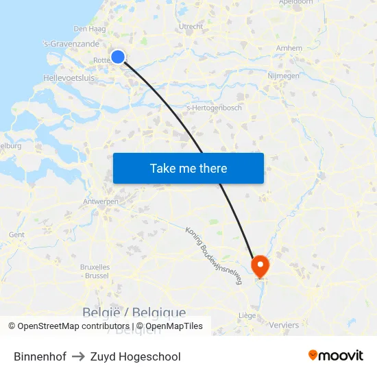 Binnenhof to Zuyd Hogeschool map
