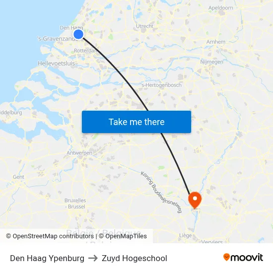 Den Haag Ypenburg to Zuyd Hogeschool map