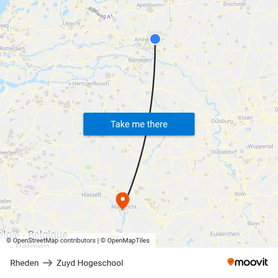 Rheden to Zuyd Hogeschool map