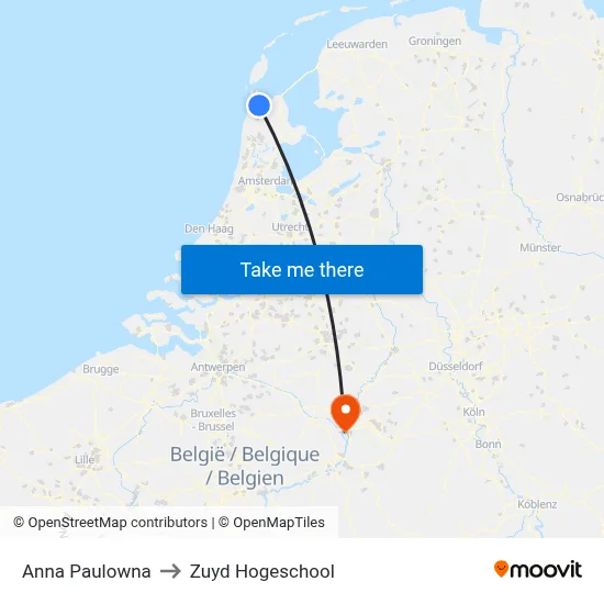Anna Paulowna to Zuyd Hogeschool map