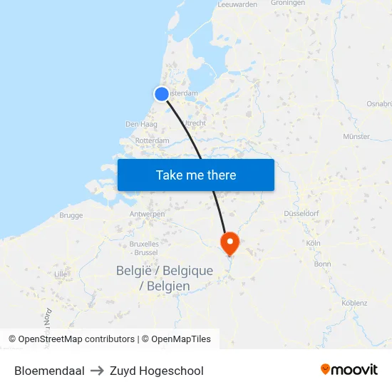 Bloemendaal to Zuyd Hogeschool map