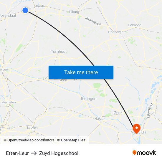 Etten-Leur to Zuyd Hogeschool map