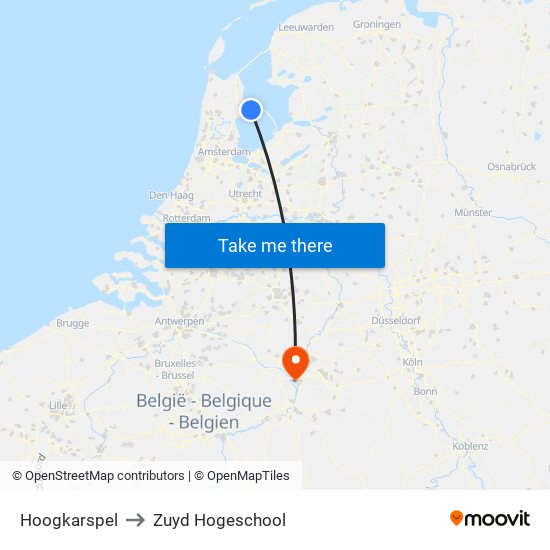 Hoogkarspel to Zuyd Hogeschool map