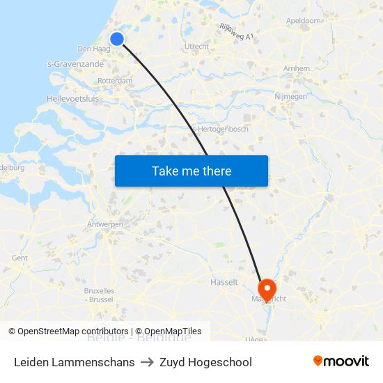 Leiden Lammenschans to Zuyd Hogeschool map