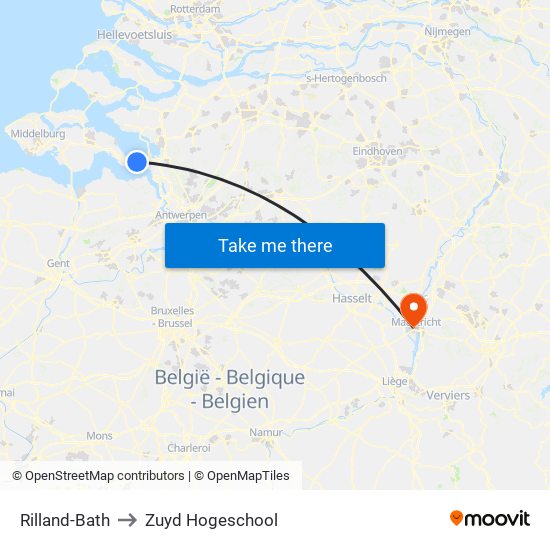 Rilland-Bath to Zuyd Hogeschool map