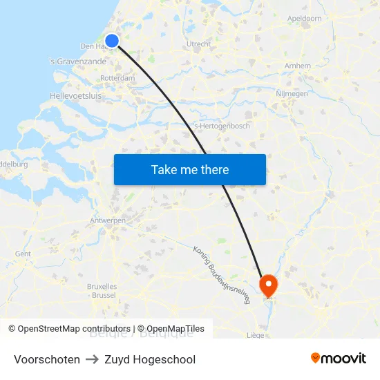 Voorschoten to Zuyd Hogeschool map