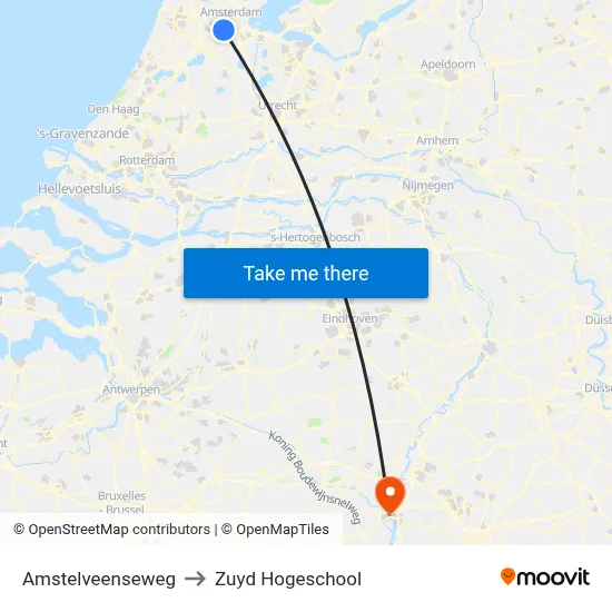 Amstelveenseweg to Zuyd Hogeschool map