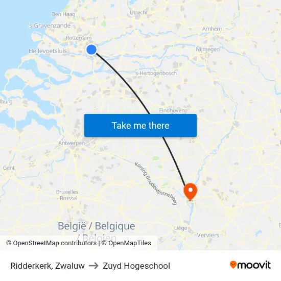 Ridderkerk, Zwaluw to Zuyd Hogeschool map