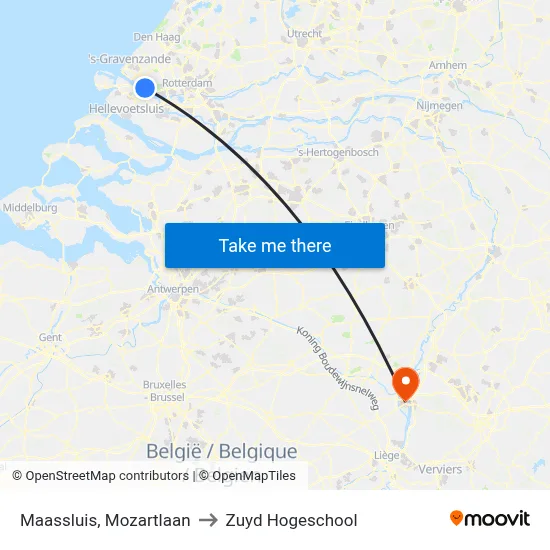Maassluis, Mozartlaan to Zuyd Hogeschool map