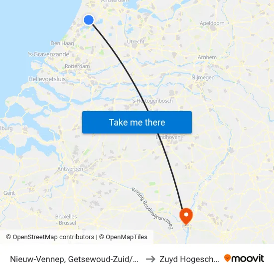 Nieuw-Vennep, Getsewoud-Zuid/N207 to Zuyd Hogeschool map