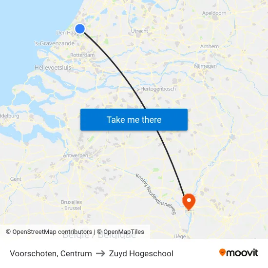 Voorschoten, Centrum to Zuyd Hogeschool map