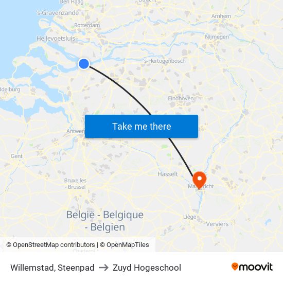 Willemstad, Steenpad to Zuyd Hogeschool map