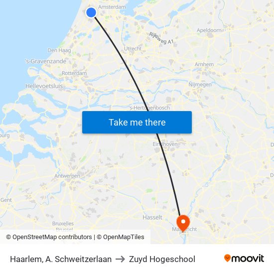 Haarlem, A. Schweitzerlaan to Zuyd Hogeschool map