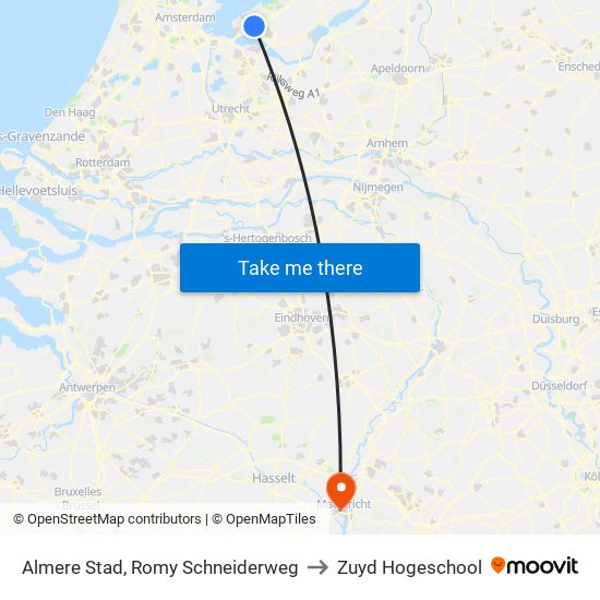 Almere Stad, Romy Schneiderweg to Zuyd Hogeschool map