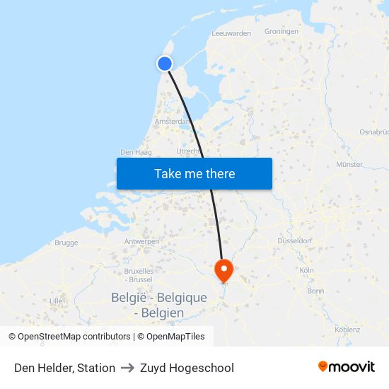 Den Helder, Station to Zuyd Hogeschool map