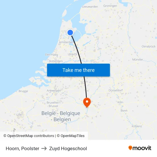 Hoorn, Poolster to Zuyd Hogeschool map