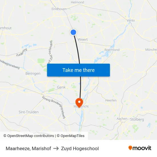 Maarheeze, Marishof to Zuyd Hogeschool map