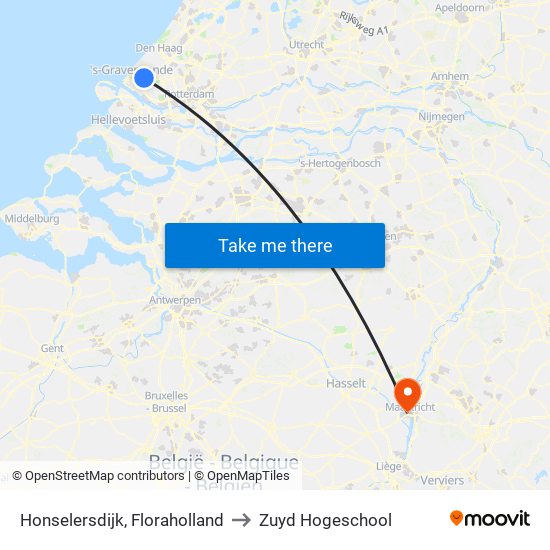 Honselersdijk, Floraholland to Zuyd Hogeschool map