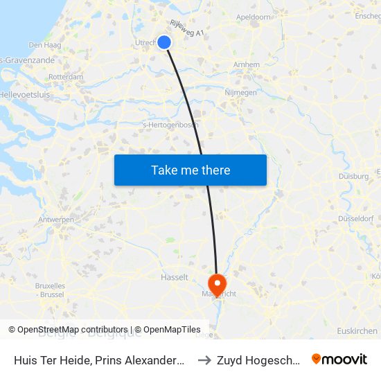 Huis Ter Heide, Prins Alexanderweg to Zuyd Hogeschool map