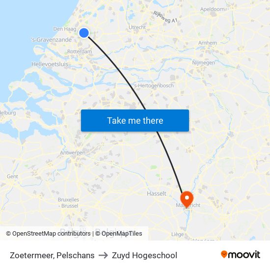 Zoetermeer, Pelschans to Zuyd Hogeschool map