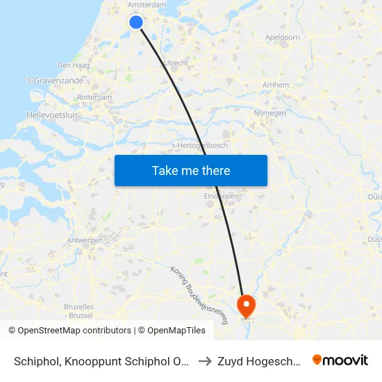 Schiphol, Knooppunt Schiphol Oost to Zuyd Hogeschool map