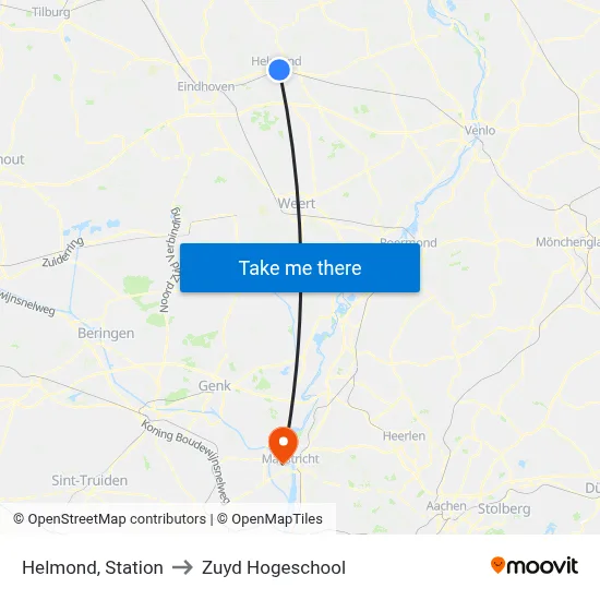 Helmond, Station to Zuyd Hogeschool map