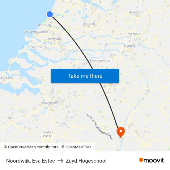 Noordwijk, Esa Estec to Zuyd Hogeschool map