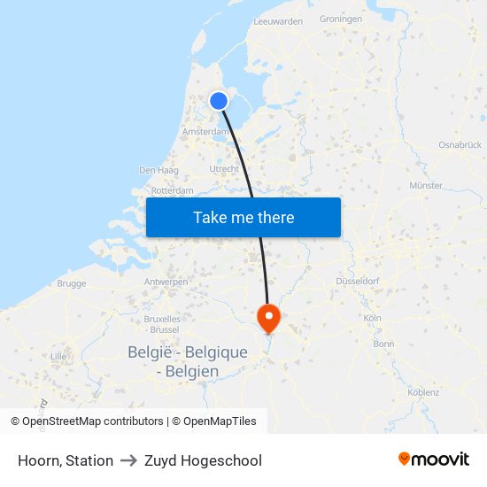 Hoorn, Station to Zuyd Hogeschool map