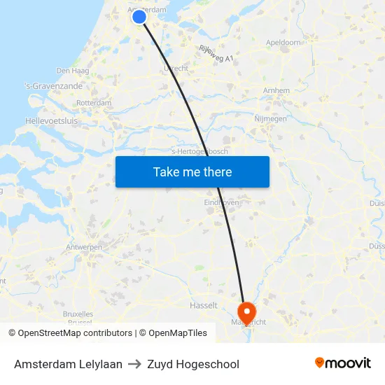 Amsterdam Lelylaan to Zuyd Hogeschool map