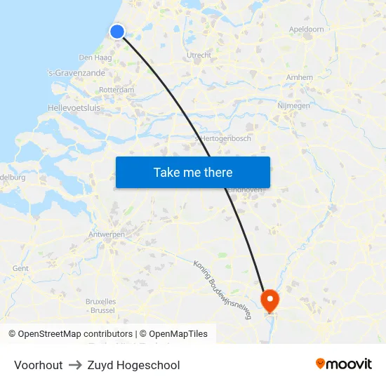 Voorhout to Zuyd Hogeschool map