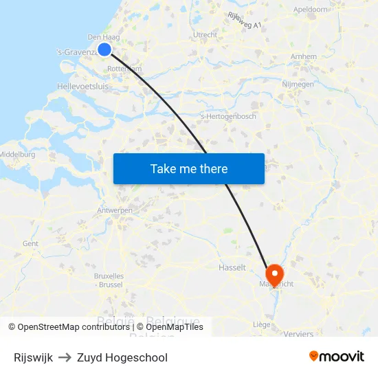 Rijswijk to Zuyd Hogeschool map